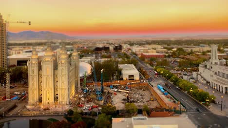 Downtown-Salt-Lake-City-during-renovations-at-Temple-Square-using-the-tilt-shift-effect---time-lapse