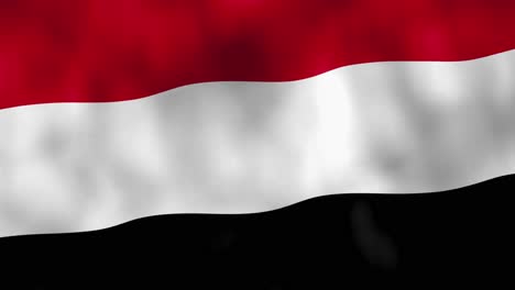 Yemen-Country-National-Flag-Illustrated-Motion-Graphic,-Copy-Space-for-Text
