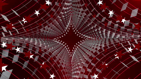 Abstract-Red-moving-background-in-loop,-futuristic-star-tunnel-style,-for-stage-design,-visual-projection-mapping,-music-video,-TV-show,-presentation,-editors-and-VJs-for-led-screens-or-fashion-show