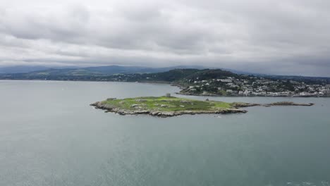 Aerial-capture-of-The-Dalkey-Island-during-a-cloudy-day