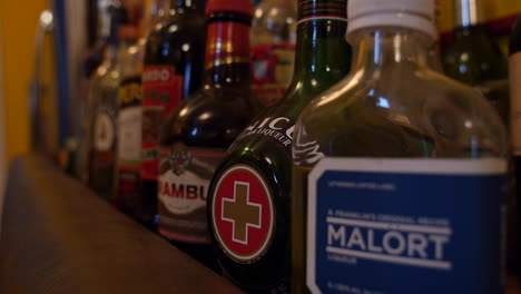 Liquor-Counter-in-Home-Bar,-Malort-and-Other