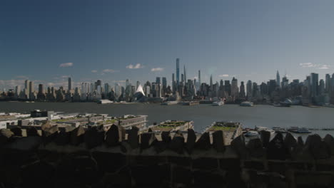 Manhattan-New-York-City-Skyline-Tagsüber,-Blick-Von-New-Jersey