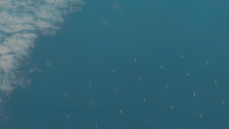 Aerial-shot-of-Wind-turbines-in-the-sea