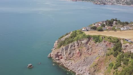 Beautiful-aerial-shot-revealing-a-broken-cliffside