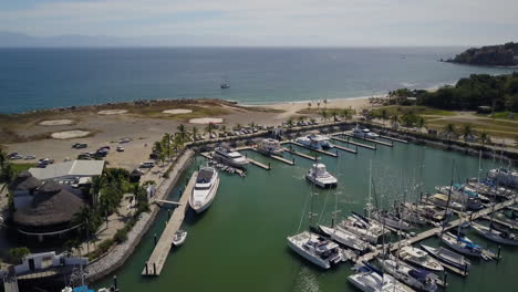Aerial-of-boat-marina-in-Mexico