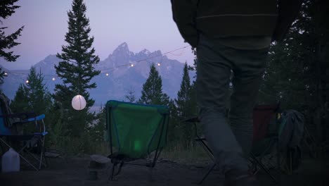 A-campsite-awaits-the-camper-as-he-walks-toward-the-Grand-Teton-National-Park-in-Wyoming