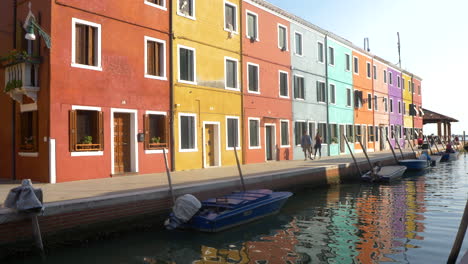 Cityscape-of-Burano,-Venice,-Italy