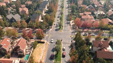 Ascending-Aerial-Drone-Shot-of-intersection-in-residential-area