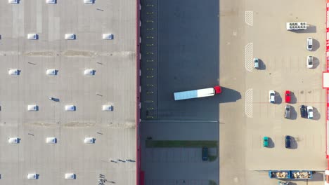 Aerial-View-of-Loading-Warehouse-with-Semi-Truck