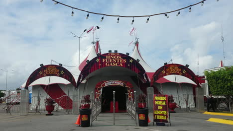 Outside-Of-An-Empty-Circo-Hermanos-Fuentes-Gasca-Circus-Entrance-Waiting-For-People-To-Arrive