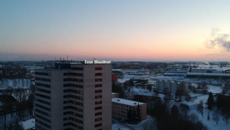 Drone-shot-of-Estonian-University-of-Life-Sciences-dorm-house-Torn