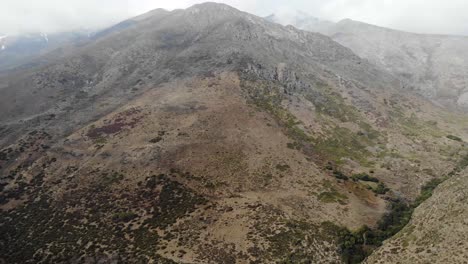 Aerial-drone-shot-moving-on-mountain-in-Cordillera-de-los-Andes-4K