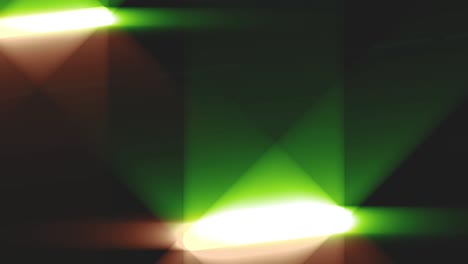 Luces-Brillantes-De-Fondo-De-Animación-2d-En-Verde,-Blanco-Y-Naranja-Volando-A-Través-De-Una-Pantalla-Negra