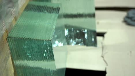 Sheets-of-factory-manufactured-tempered-clear-glass