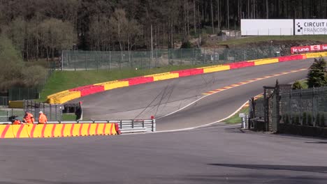 Supercars-during-pre-race-practice-at-Spa-Francorchamps,-Belgium-on-a-sunny-day