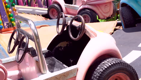 Close-up-of-a-ride-on-car-in-an-amusement-park