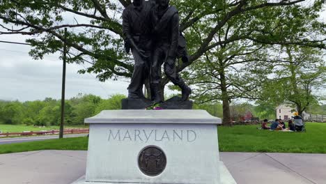 Estatua-De-Maryland-En-El-Campo-De-Batalla-De-Gettysburg,-Historia-De-La-Guerra-Civil