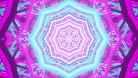 Sci-fi-motion-graphics:-fast-pink,-blue-and-teal-eight-sided-star-bursts
