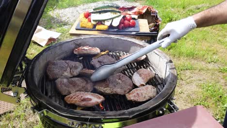 Chef-grilling--steak-and-chicken