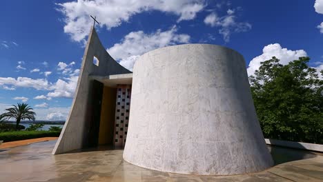 the-Alvorada-Palace-Chapel,-belonging-to-the-Brazil's-president-official-house