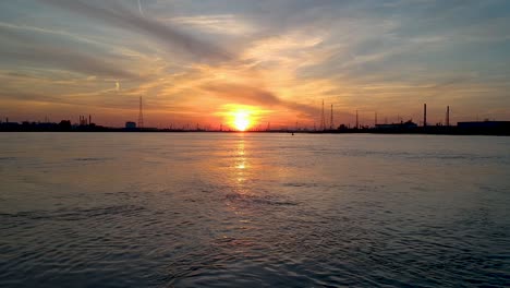 The-international-port-at-Antwerp-Belgium-norhtern-europe-at-sunset