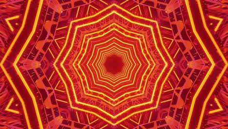 Ciencia-Ficción-De-Gráficos-En-Movimiento:-Diseño-De-Estrella-Octágono-Rosa-Y-Rojo-Y-Movimientos-De-Patrón