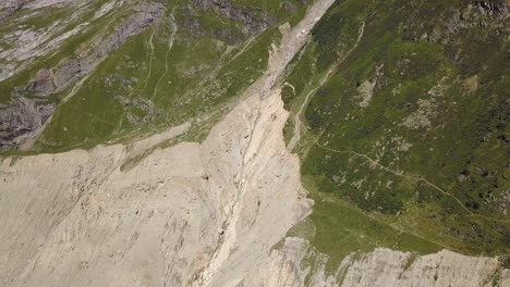 Aerial-shot-of-big-cranck-from-climate-change-and-permafrost-in-the-swiss-alps