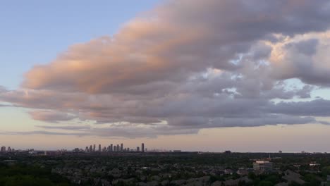 Wide-shot-time-lapse-of-Mississauga-city-and-surrounding-landscape