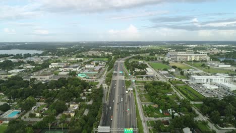 Orlando,-FL---USA---08-31-2020:-Drone-push-in-shot-down-the-408-interstate-near-downtown-Orlando