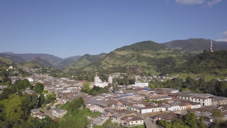 Aerial-Drone-Shot-of-Silvia-a-traditional-village-in-Colombia