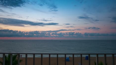Sunrise-on-the-beach-of-lloret-de-mar,-spain