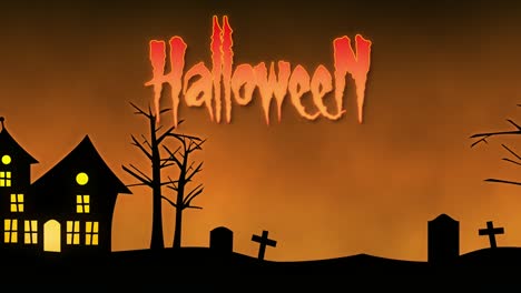 Halloween-Thema-Silhouette-Animationsschleife