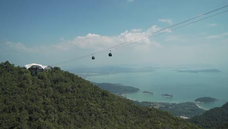 Mountain-top-view-of-cable-cars-on-top-of-Langkawi-islands-with-the-Andaman-sea-in-the-bacground