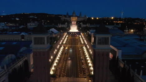 Aerial-view-of-Montjuic-Fountains
