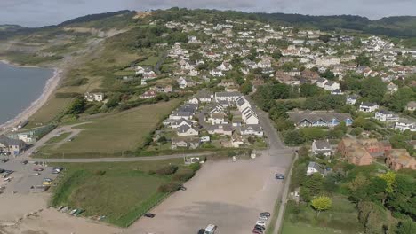Aerial-of-Charmouth,-Dorset