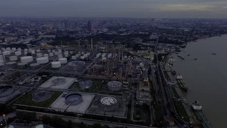Aerial-View-of-oil-refinery-or-petroleum-refinery-industrial-processing-plant-and-petroleum-products-storage-plants