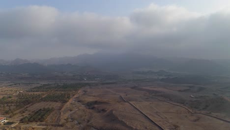 Aerial---Flying-over-beautiful-landscape-in-Hatta