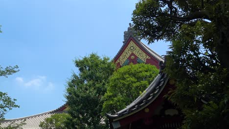 The-view-of-shrine-roof-with-cloudy-sky