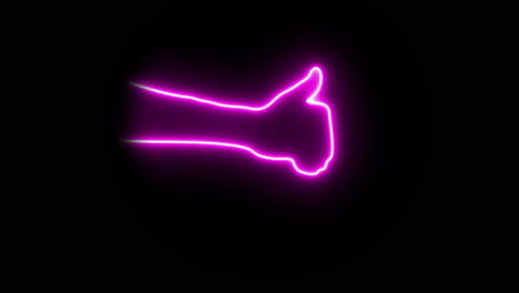 Neonlight-pinkcolored-Hand-goes-from-thumbsup-to-thumbsdown