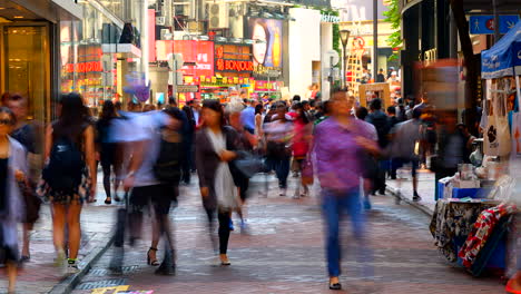 Panning-time-lapse-as-people-go-about-shopping-and-sightseeing
