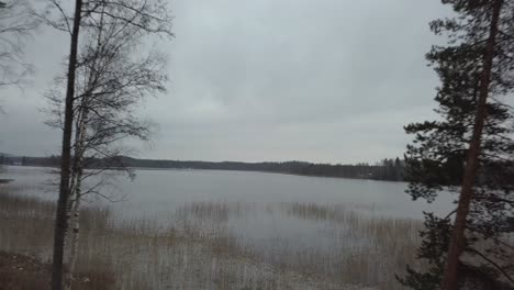 A-lake-in-the-south-of-Finland,-near-Joutsa,-during-winter