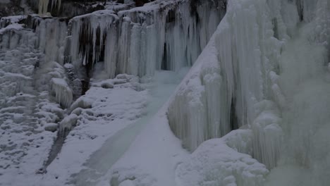 Cascada-Congelada-En-Un-Día-Frío-Durante-El-Vórtice-Polar