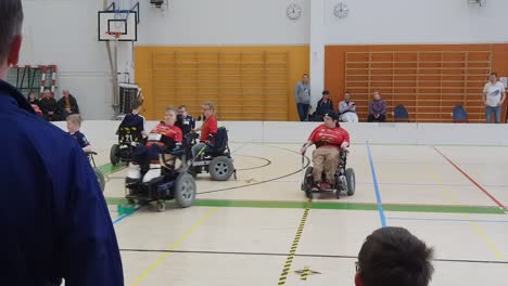 Wheelchair-sports,-floorball-indoor-hockey