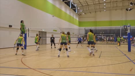 Shot-of-female-volleyball-players-above-years-old-gathering-in-the-world-master-game-at-Waitakere-Trust-Stadium