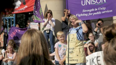 Youth-Climate-Strike-in-Sheffield-City-Centre-2019-in-front-of-the-City-Hall-with-speakers-and-representatives-young-and-students-and-older-adults