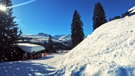 View-seen-by-a-skier-while-sliding-down-the-piste