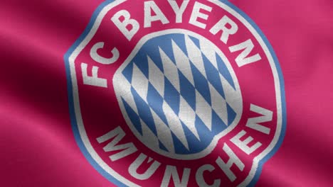 Red-4k-closeup-animated-loop-of-a-waving-flag-of-the-Bundesliga-soccer-team-Bayern-Munchen
