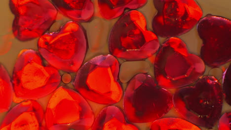 Beautiful-glowing-red,-lava-lush-heart-colour-gems---Close-up