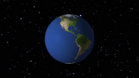 Earth-rotating-in-a-starry-background-of-space