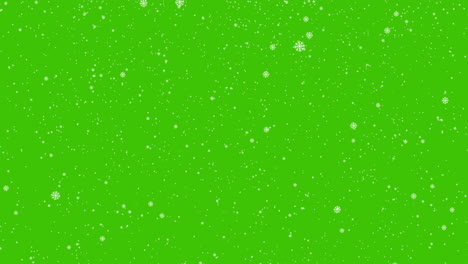 Animated-graphic-of-snow-flakes-falling-on-green-screen-in-4k